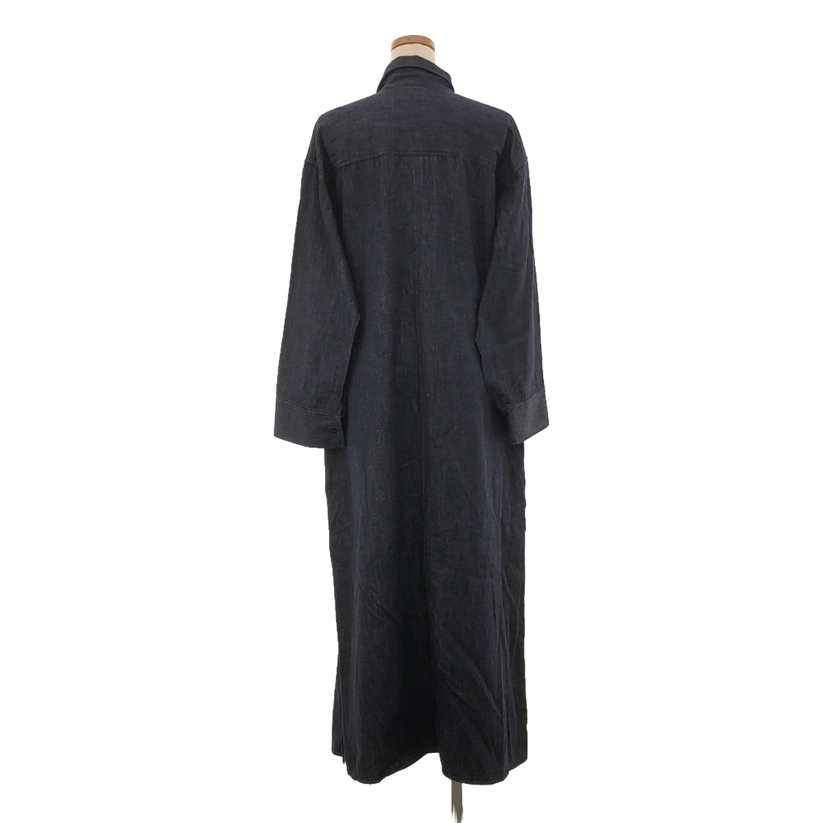 ASTRAET | Cotton denim open sleeve dress | Indigo | Women's