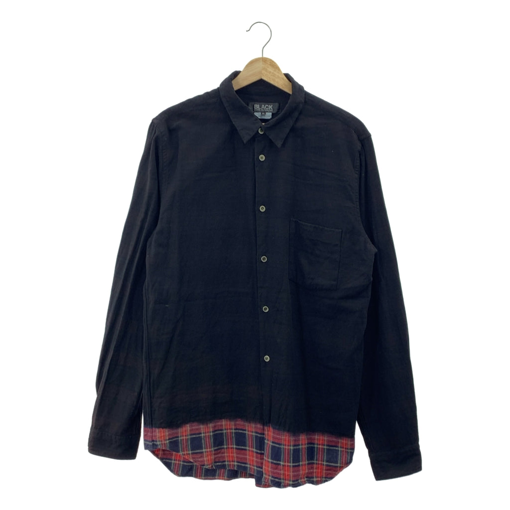 BLACK COMME des GARCONS / 블랙콤 데 걸슨 | 제품 가공 탈색 체크 오버 셔츠 | XL |