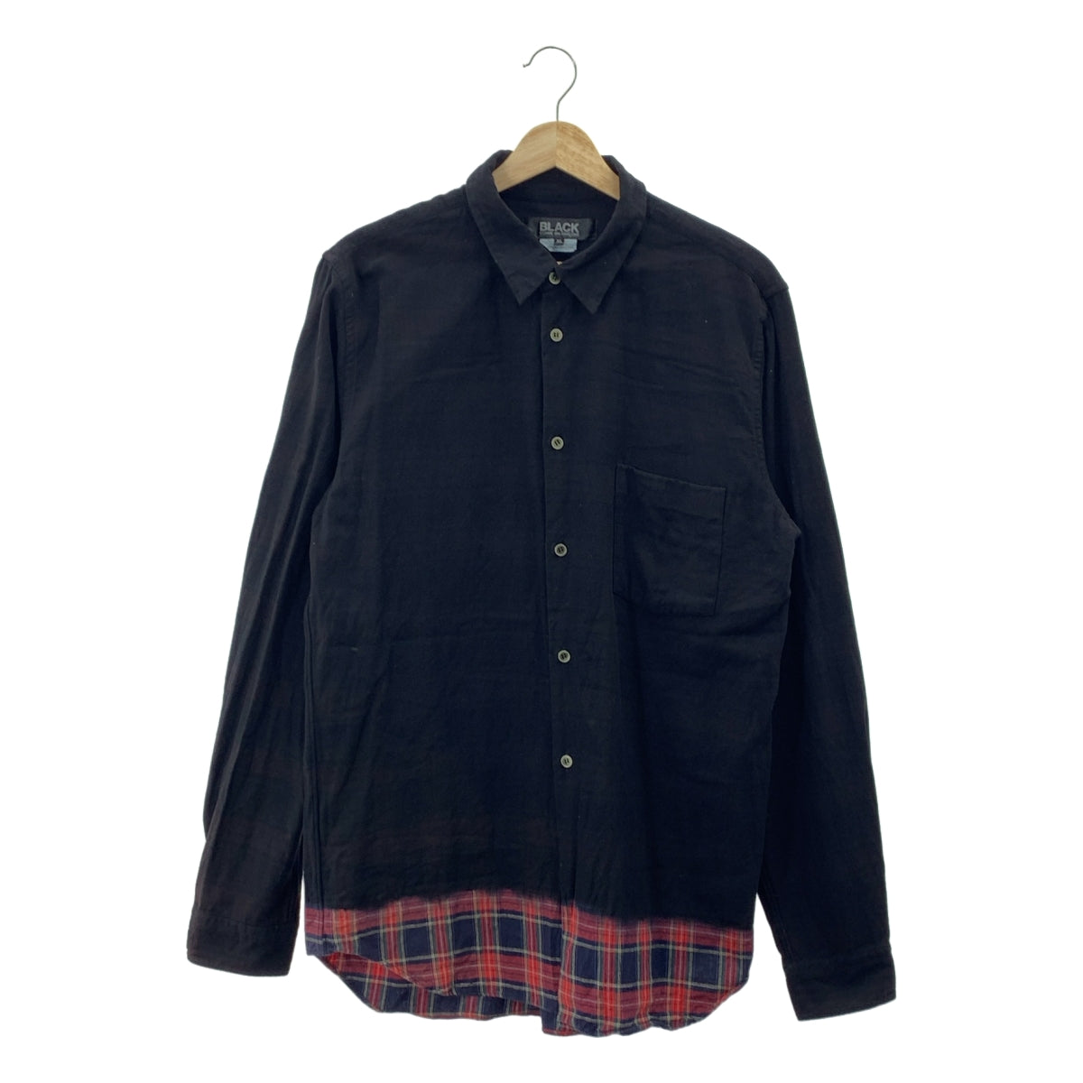 BLACK COMME des GARCONS / 블랙콤 데 걸슨 | 제품 가공 탈색 체크 오버 셔츠 | XL |