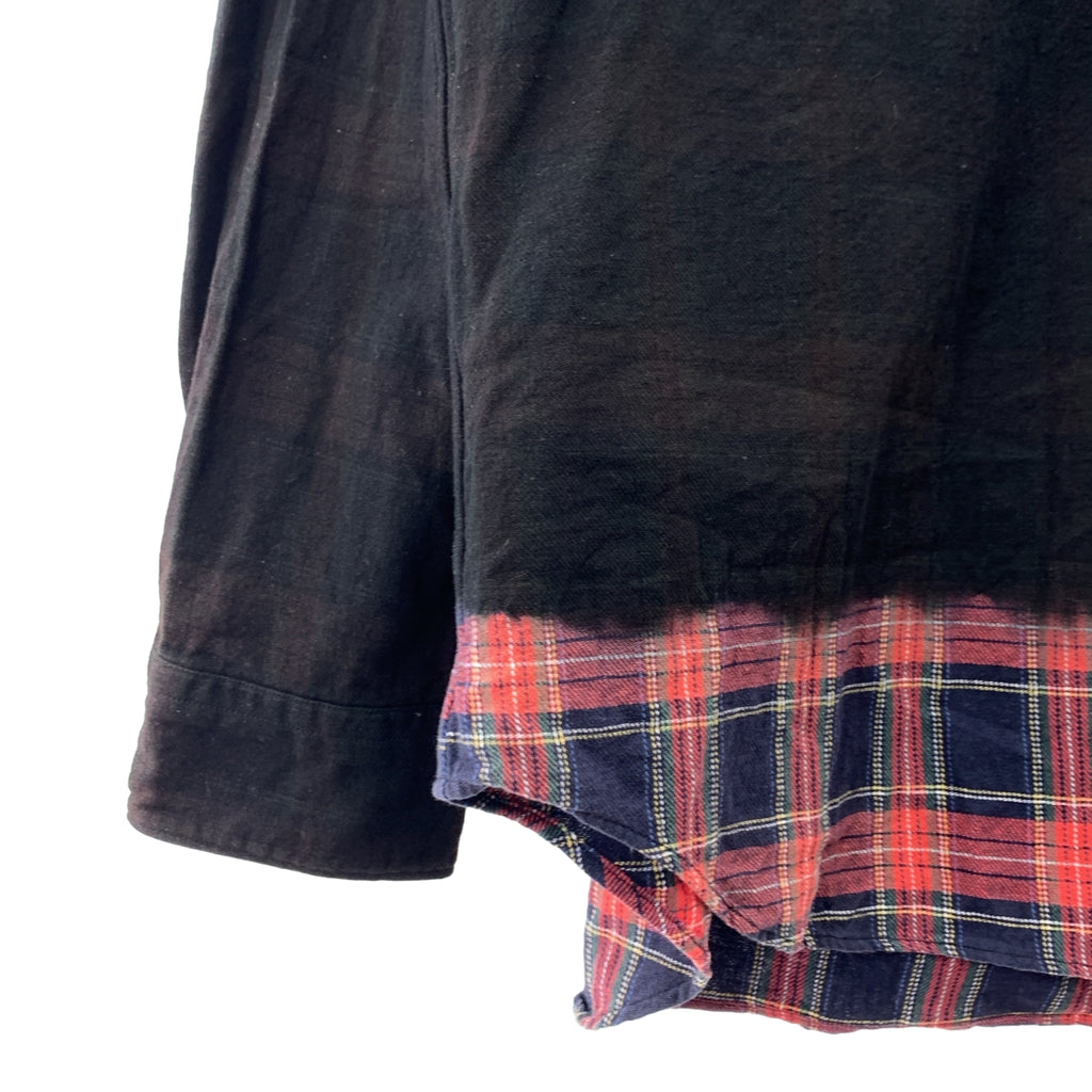 BLACK COMME des GARCONS / 블랙콤 데 걸슨 | 제품 가공 탈색 체크 오버 셔츠 | XL |