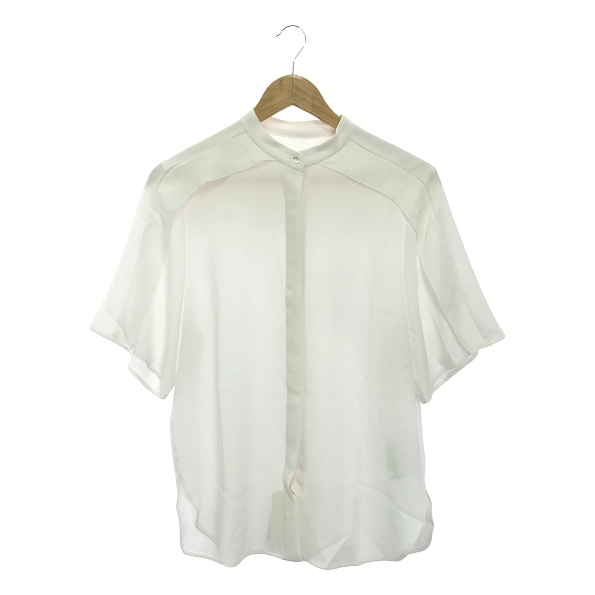 [New] VERMEIL par iena | 2021AW | Georgette ruffle band collar short sleeve blouse | F | White | Women's