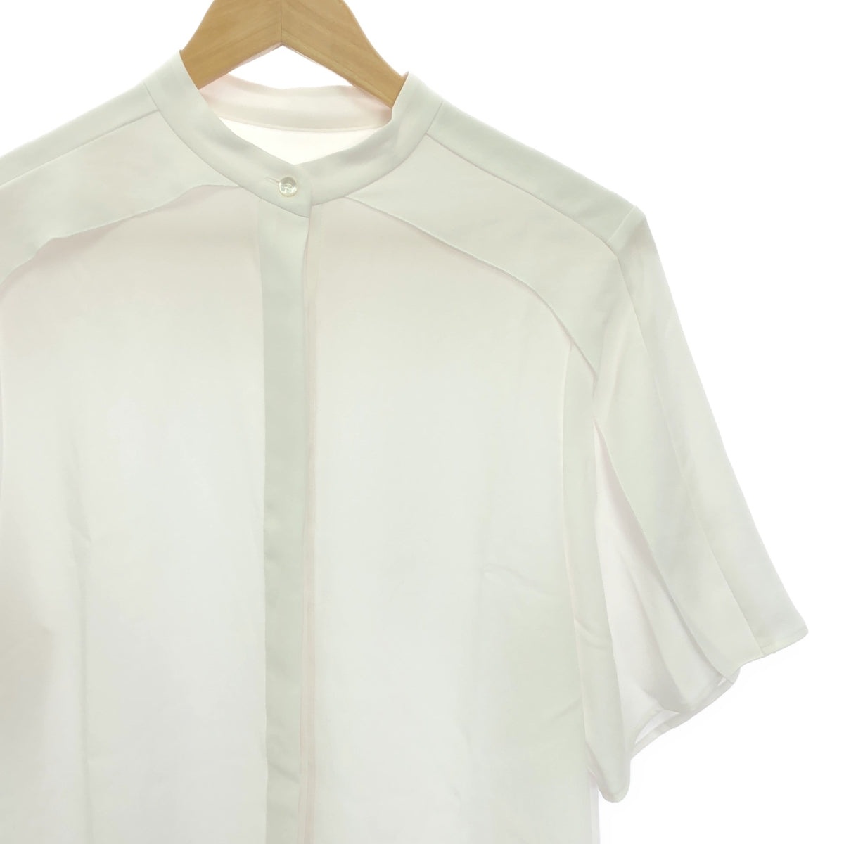 [New] VERMEIL par iena | 2021AW | Georgette ruffle band collar short sleeve blouse | F | White | Women's