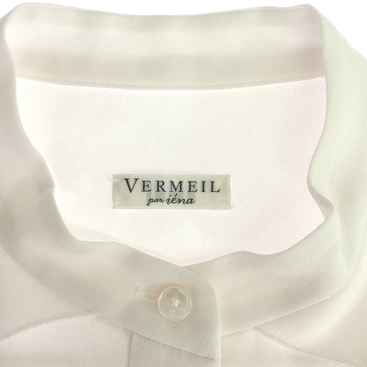 [New] VERMEIL par iena | 2021AW | Georgette ruffle band collar short sleeve blouse | F | White | Women's