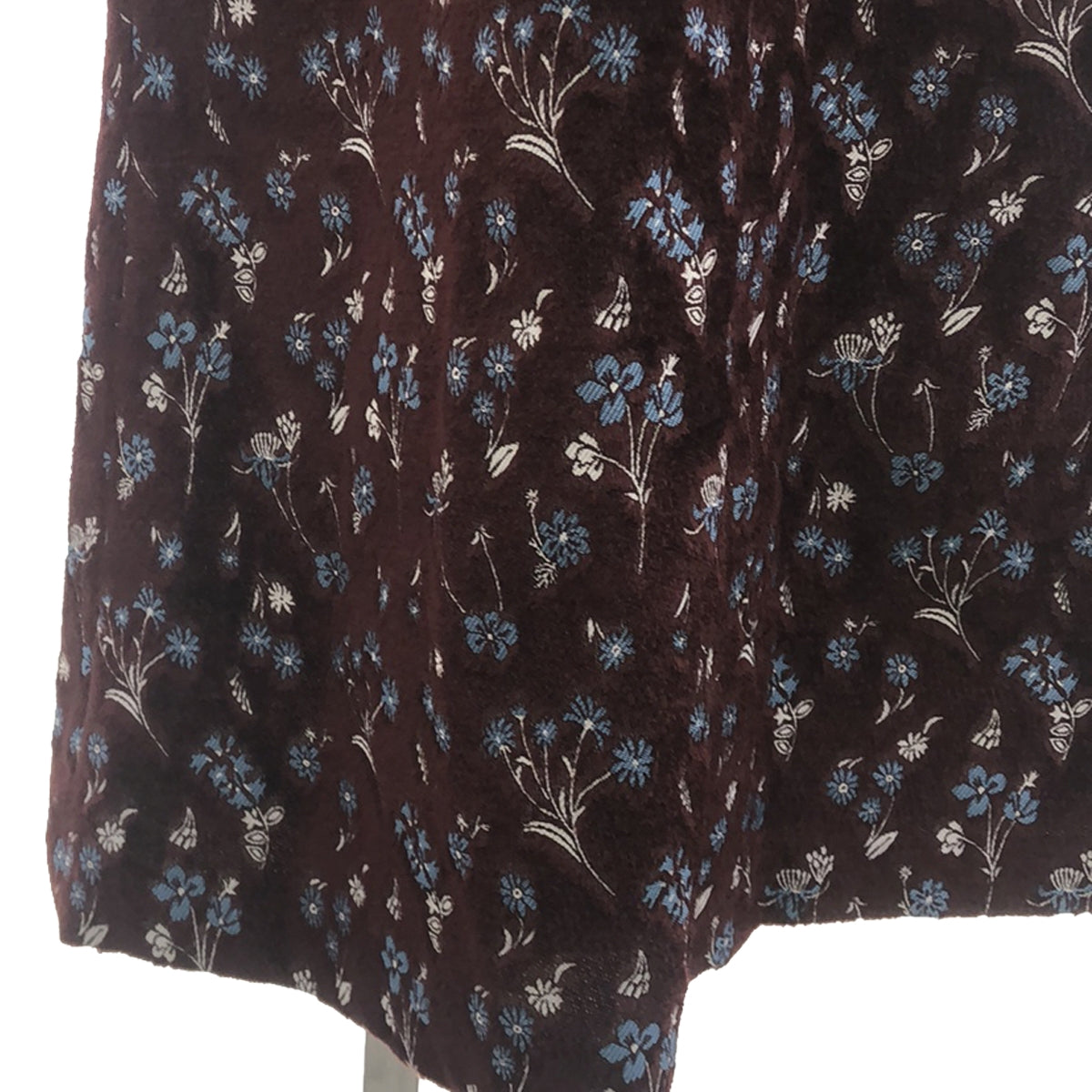 [Beautiful Condition] Mame Kurogouchi | Floral Jacquard Flare Dress | 2 | Bordeaux/Light Blue/White | Women's