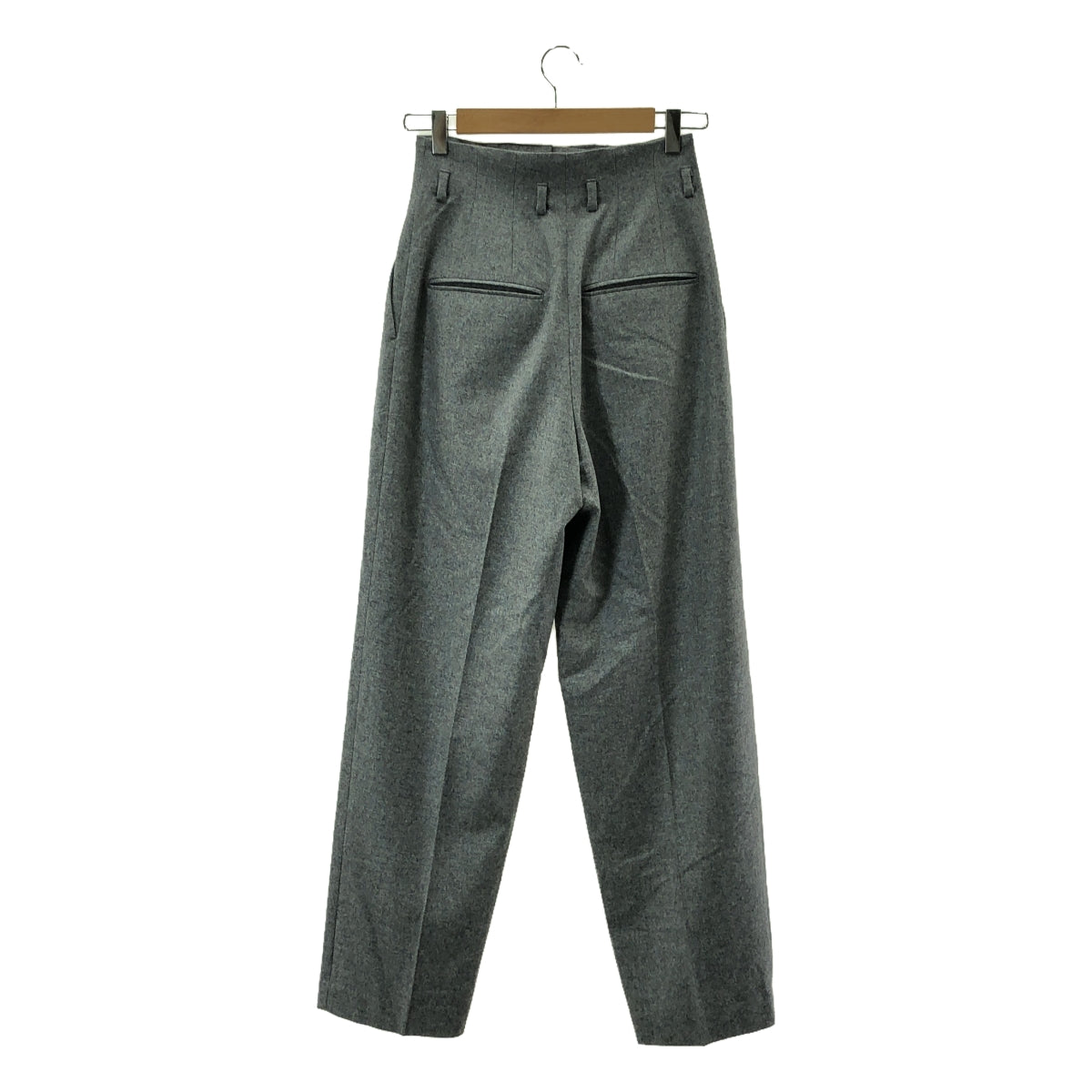 [新] Mame Kurogouchi | 2024秋冬 |羊毛法蘭絨寬錐形褲 | 1 |灰色 |女性的