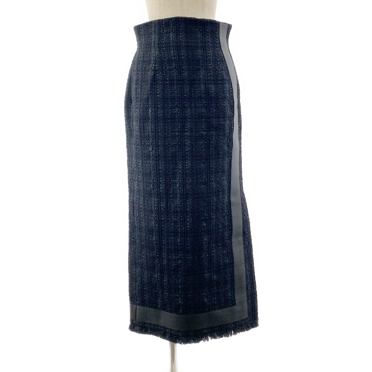 Mame Kurogouchi | 裂紋粗花呢半身裙 | 2 碼 | 黑色 | 女款