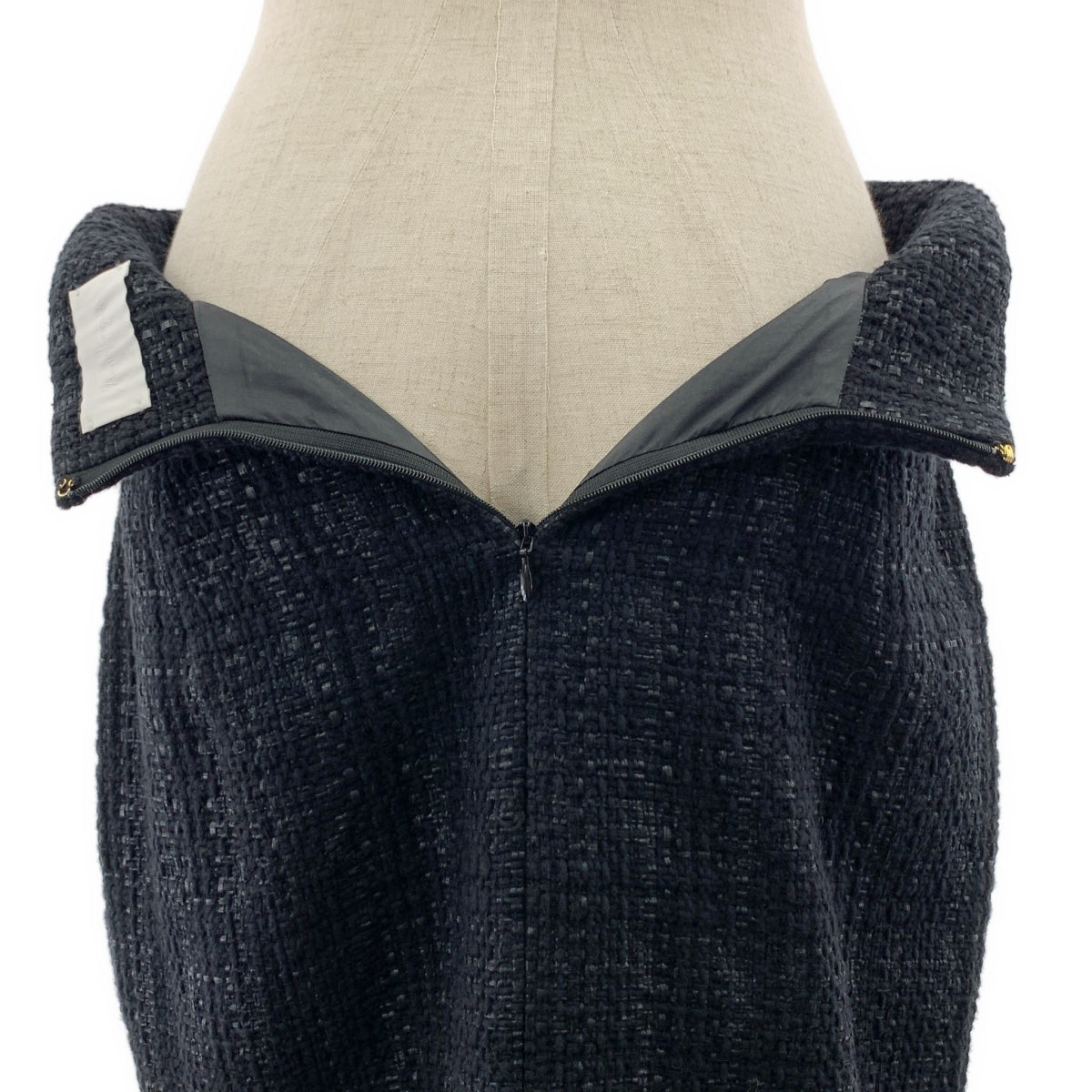 Mame Kurogouchi / マメクロゴウチ | Cracted Tweed Skirt ツイード スリット ロングスカート | 2 | ブラック | レディース