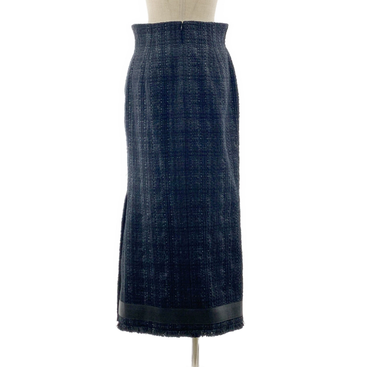 Mame Kurogouchi / マメクロゴウチ | Cracted Tweed Skirt ツイード スリット ロングスカート | 2 | ブラック | レディース