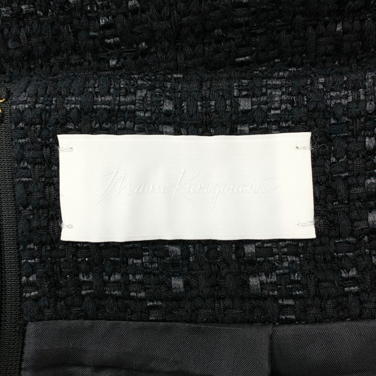 Mame Kurogouchi / マメクロゴウチ | Cracted Tweed Skirt ツイード スリット ロングスカート | 2 | ブラック | レディース