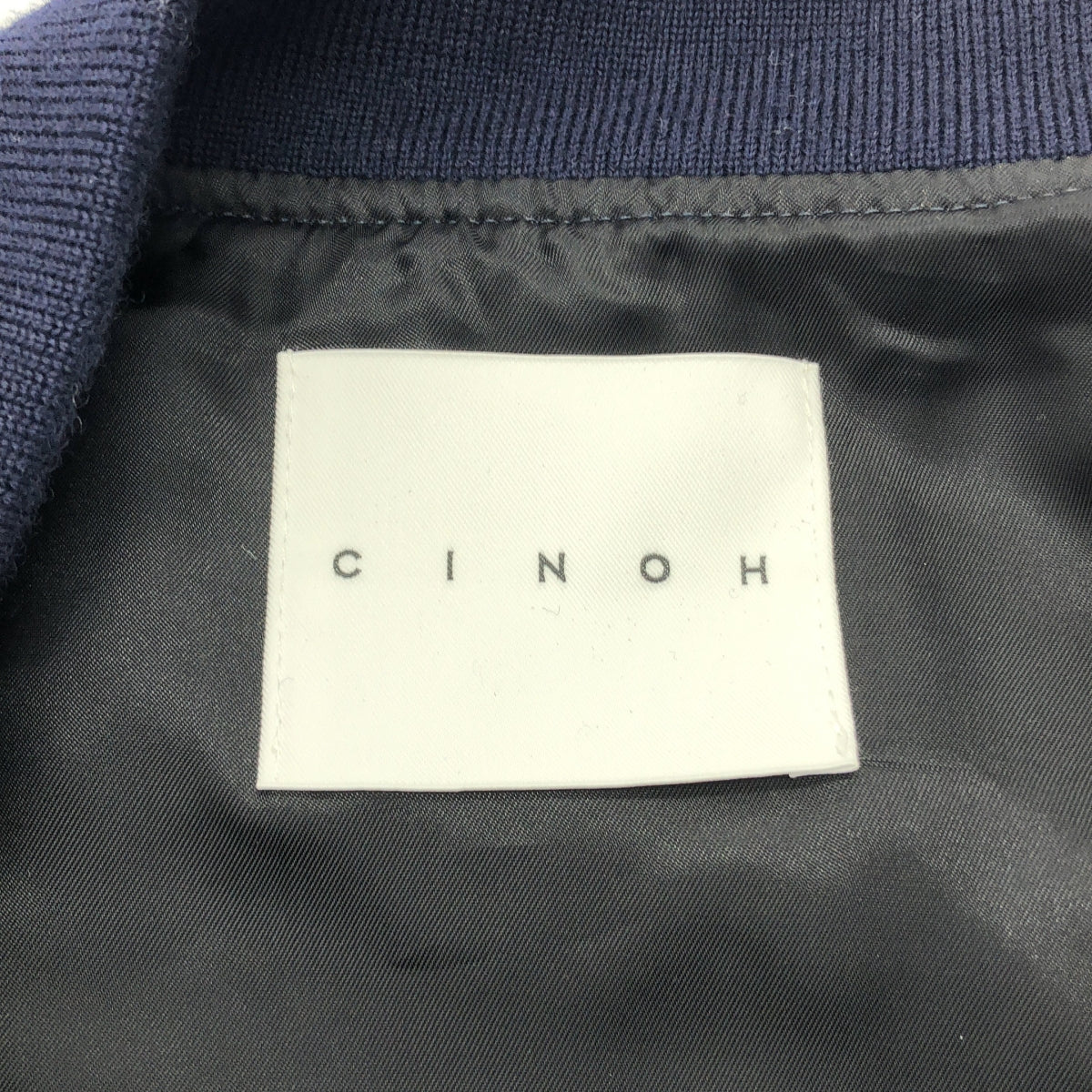 CINOH / チノ | 2024AW | ECONYL drape sleeve MA-1 / ロゴダブル