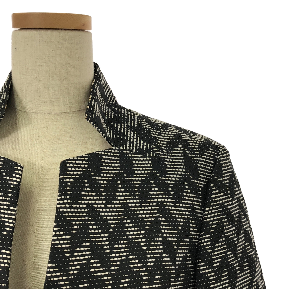 [Good Condition] ISSEY MIYAKE | Geometric All-Over Print Single-Breasted Jacket / Fully Lined | Size 3 | Black/White | Women's