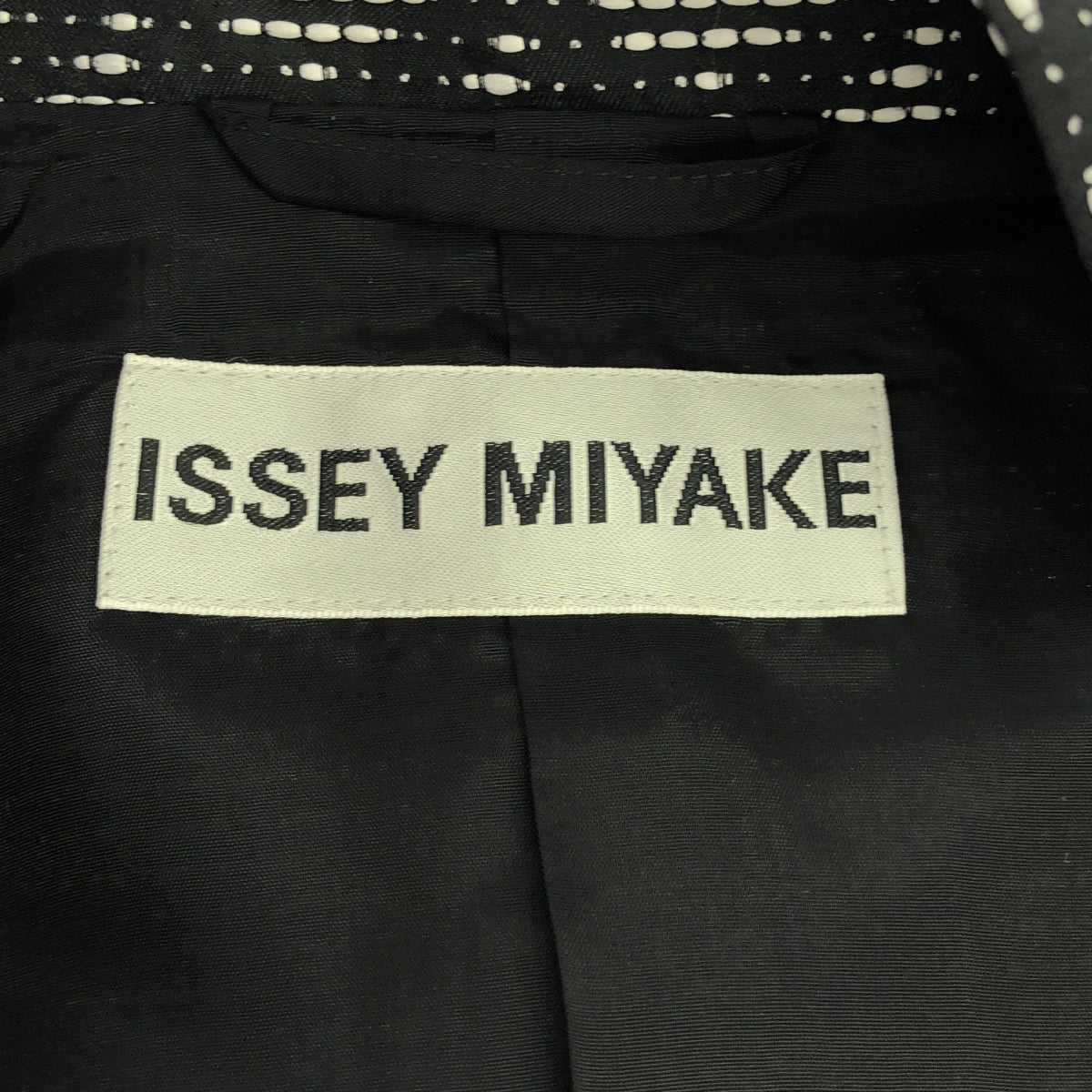 [Good Condition] ISSEY MIYAKE | Geometric All-Over Print Single-Breasted Jacket / Fully Lined | Size 3 | Black/White | Women's