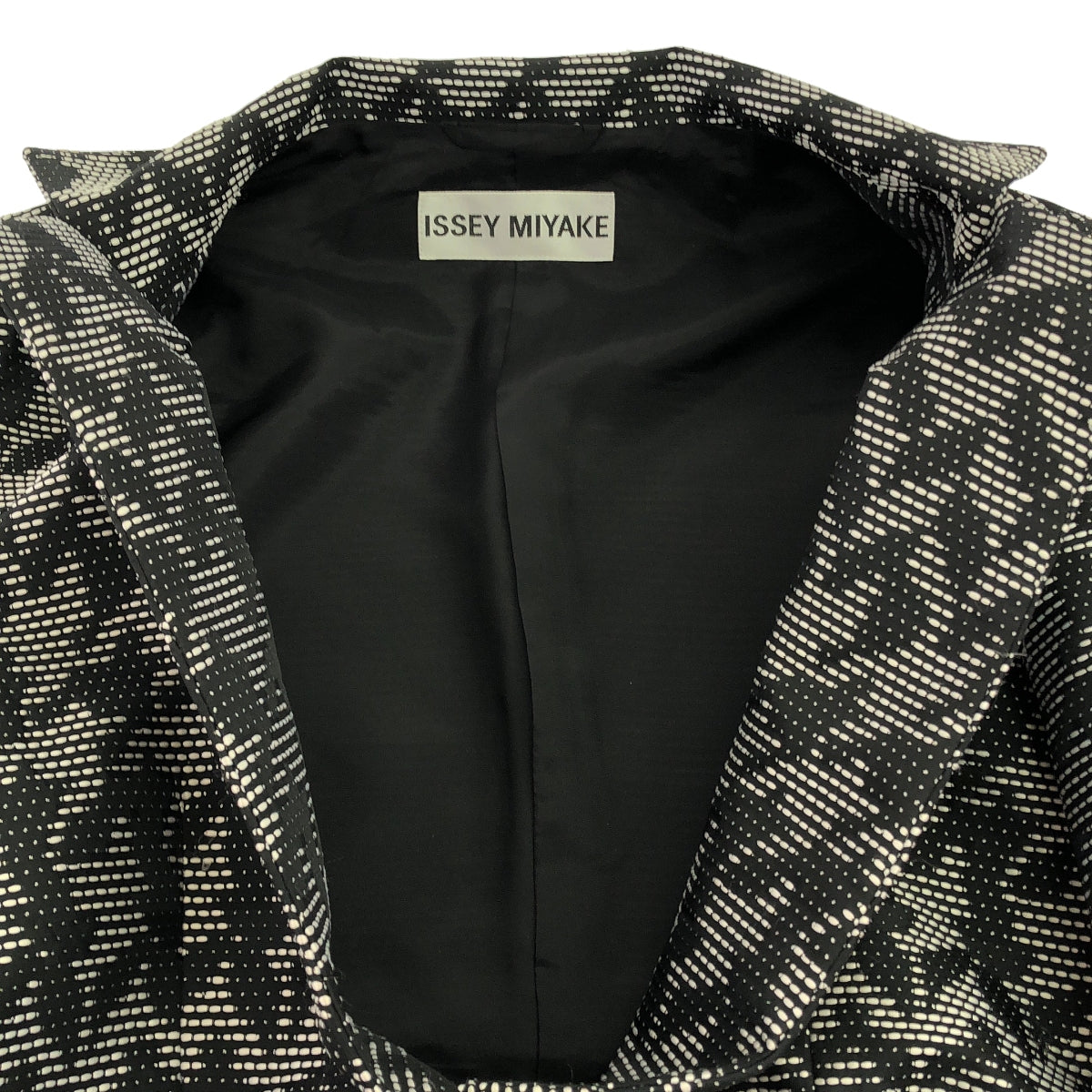 [Good Condition] ISSEY MIYAKE | Geometric All-Over Print Single-Breasted Jacket / Fully Lined | Size 3 | Black/White | Women's