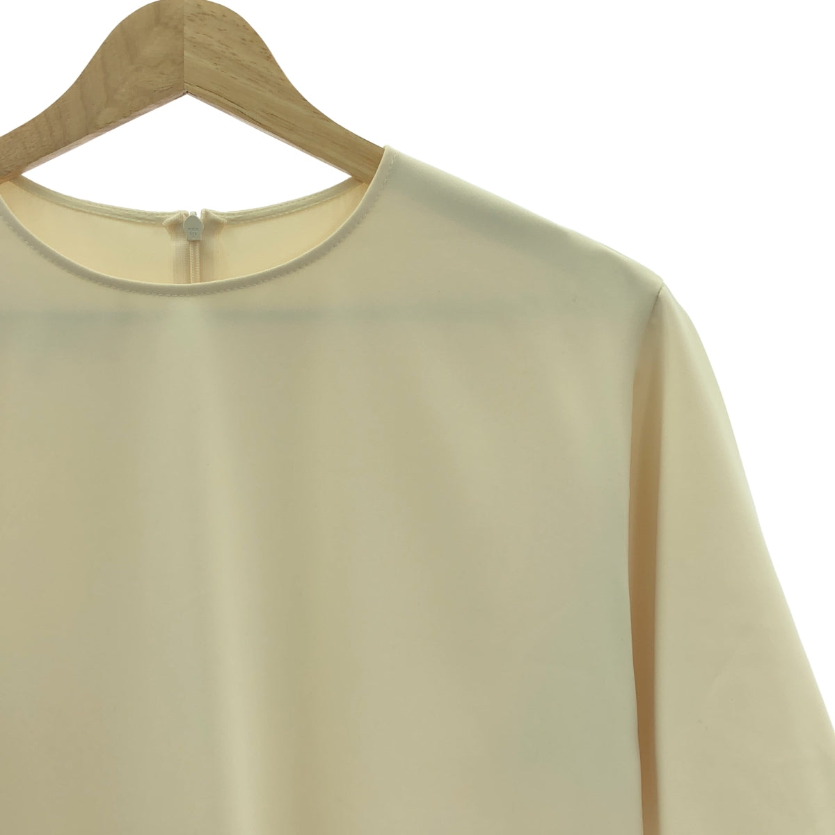 MM6 Maison Margiela / エムエムシックスメゾンマルジェラ | 裾プリーツ ポリエステル 半袖 ワンピース | 40 | ベージュ | レディース