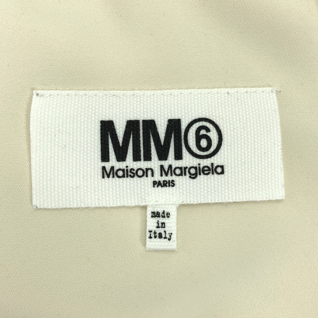 MM6 Maison Margiela / エムエムシックスメゾンマルジェラ | 裾プリーツ ポリエステル 半袖 ワンピース | 40 | ベージュ | レディース