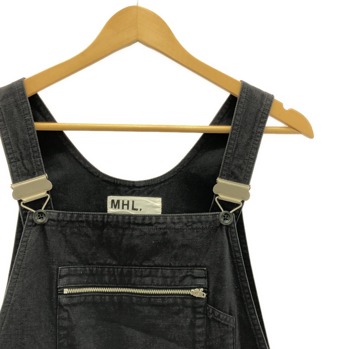 MARGARET HOWELL / マーガレットハウエル | FADED COTTON オーバーオール | 1 | ブラック | レディース