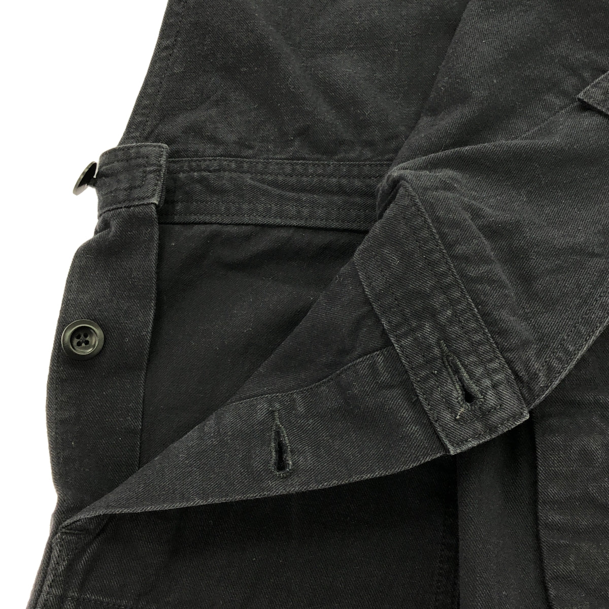 MARGARET HOWELL / マーガレットハウエル | FADED COTTON オーバーオール | 1 | ブラック | レディース