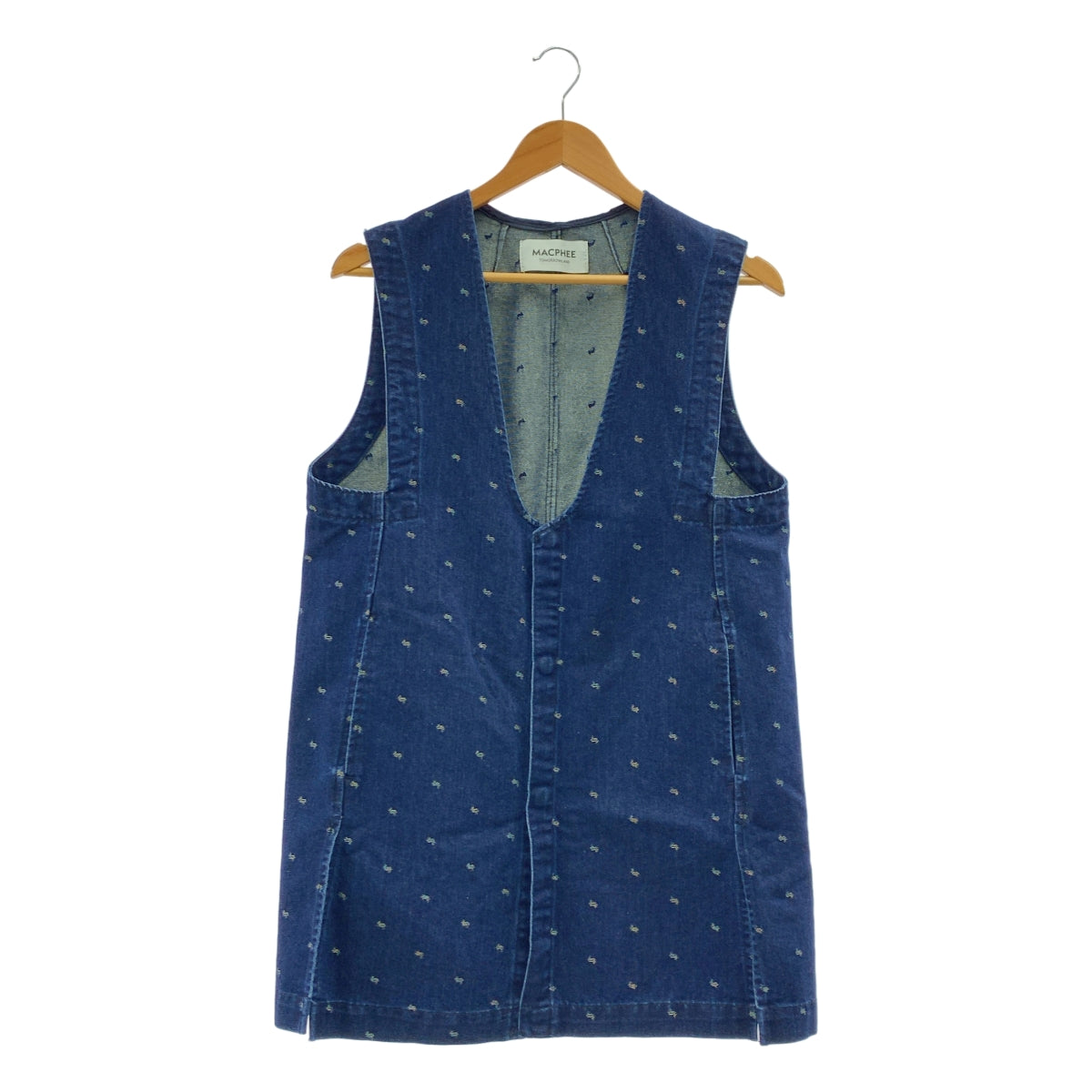 Tomorrowland MACPHEE | 牛仔閃光提花V領中長背心 | 36碼 | 女款