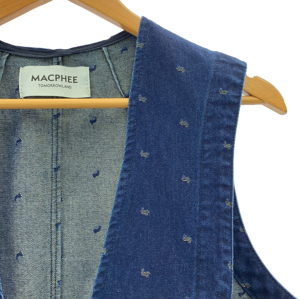 Tomorrowland MACPHEE | 牛仔閃光提花V領中長背心 | 36碼 | 女款