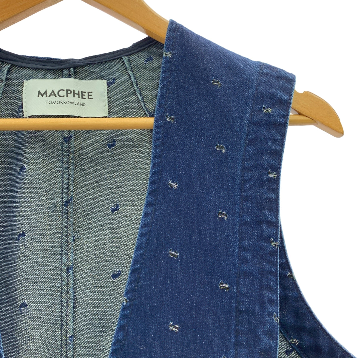 Tomorrowland MACPHEE | 牛仔閃光提花V領中長背心 | 36碼 | 女款