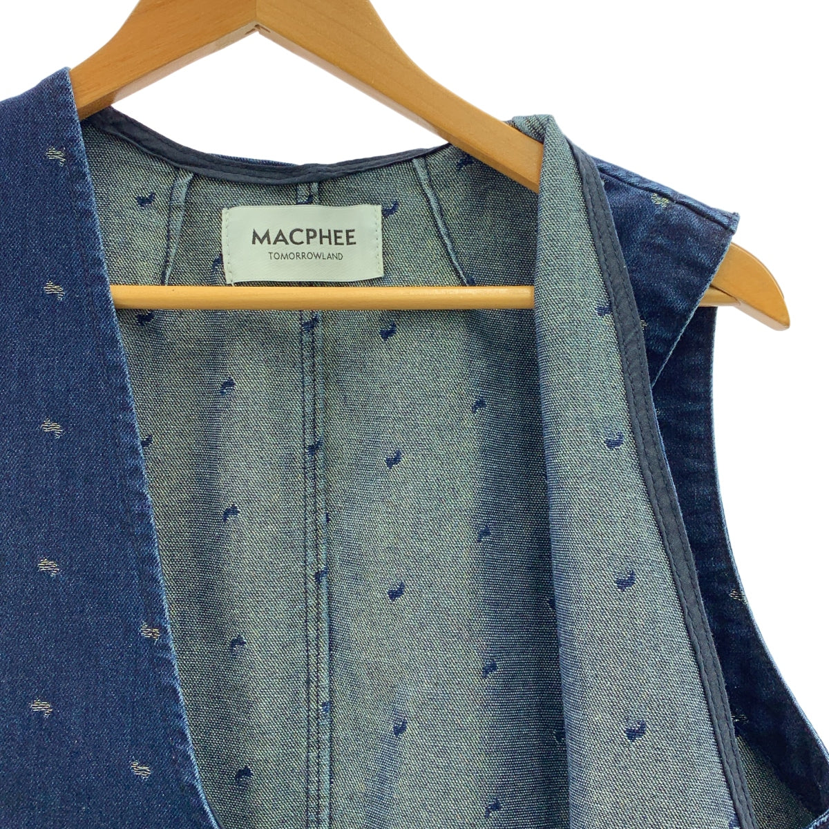 Tomorrowland MACPHEE | 牛仔閃光提花V領中長背心 | 36碼 | 女款