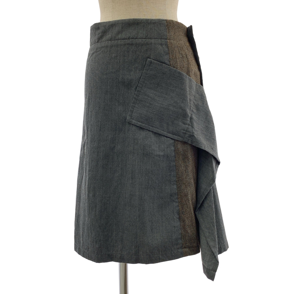 Y's / Y's Yohji Yamamoto | 羊毛褶皺不對稱長裙 | 1 |