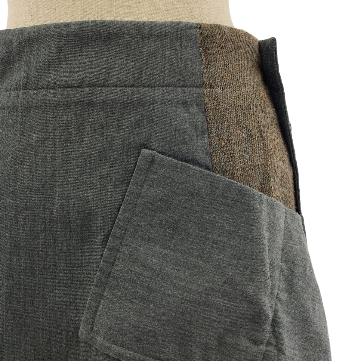 Y's / Y's Yohji Yamamoto | 羊毛褶皺不對稱長裙 | 1 |