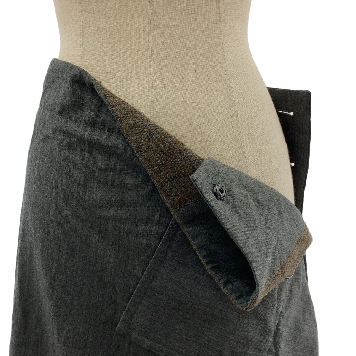 Y's / Y's Yohji Yamamoto | 羊毛褶皺不對稱長裙 | 1 |