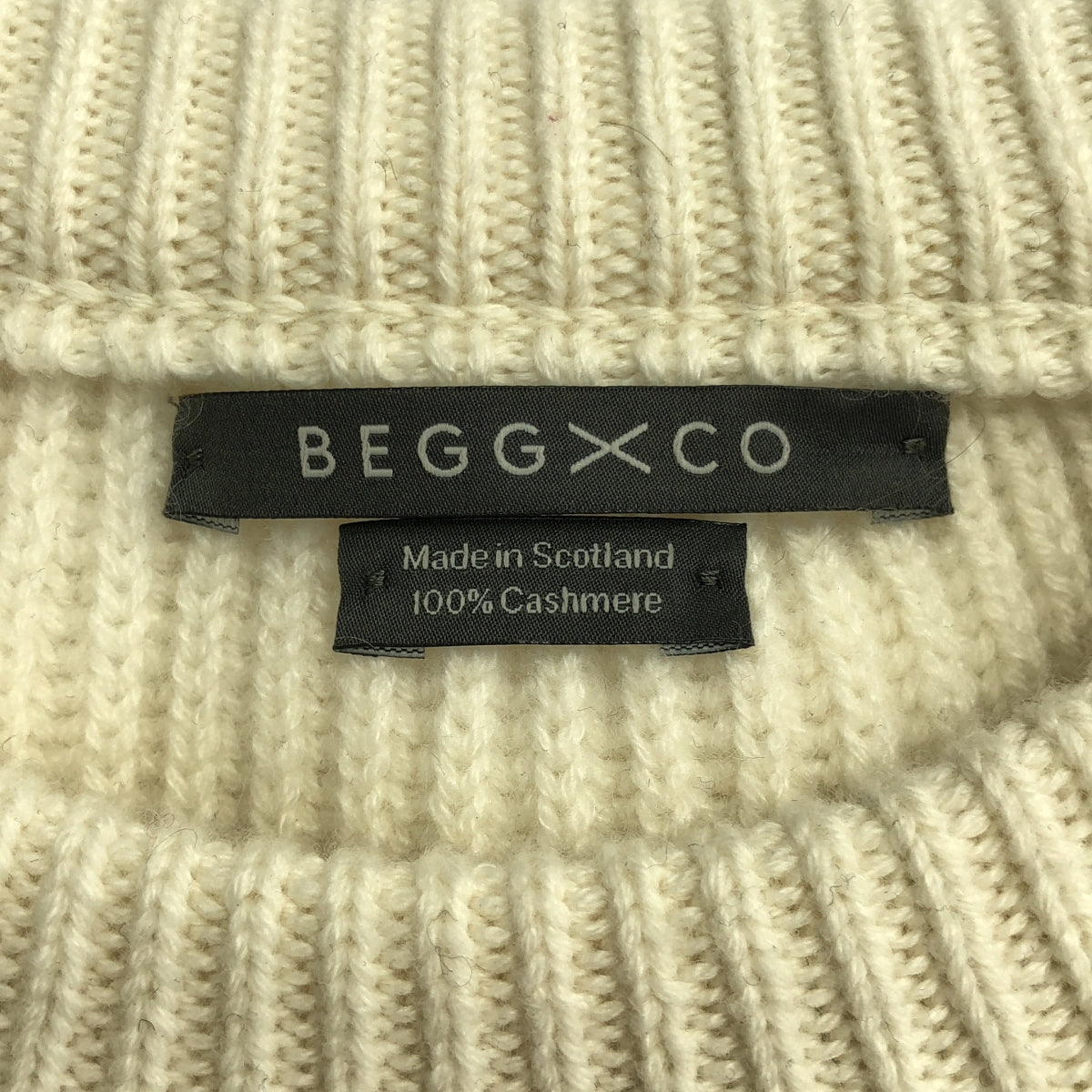 BEGG&CO | 羊絨羅紋圓領針織衫 | M碼 | 男士