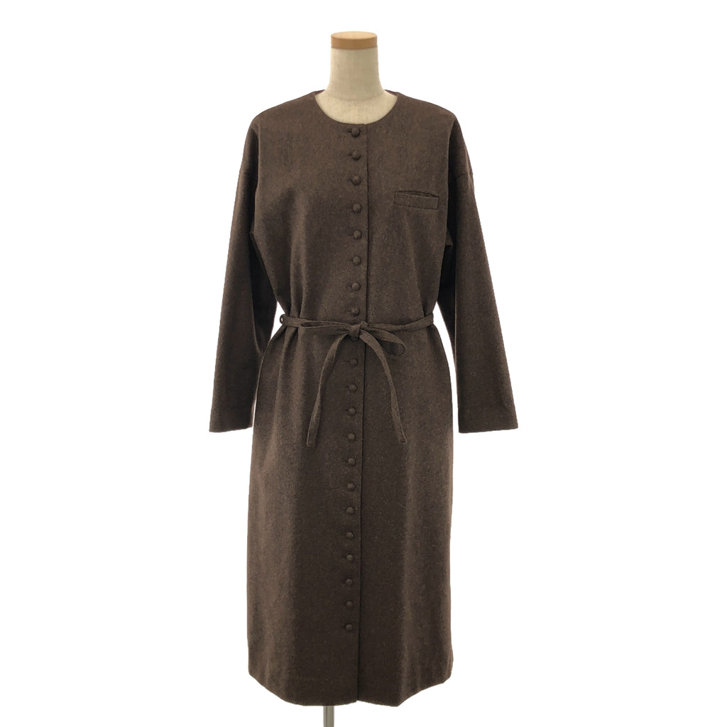 【美品】  atelier naruse / アトリエナルセ | wool kurumi button one-piece coat ワンピース コート | F | ブラウン | レディース
