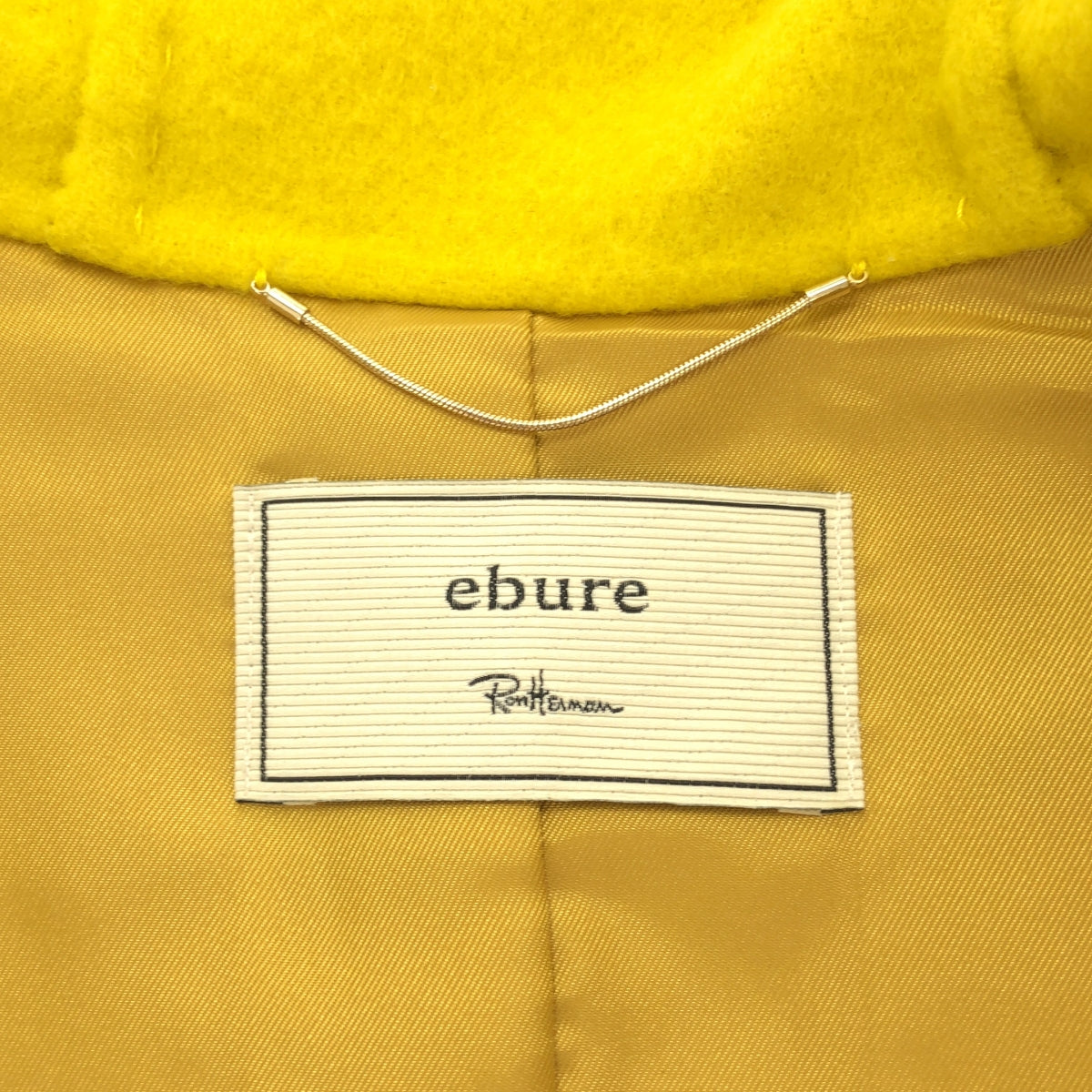 【美品】  ebure / エブール | × Ron Herman ロンハーマン別注 ウール リュクスメルトン フーデッドロングコート | 36 | イエロー | レディース