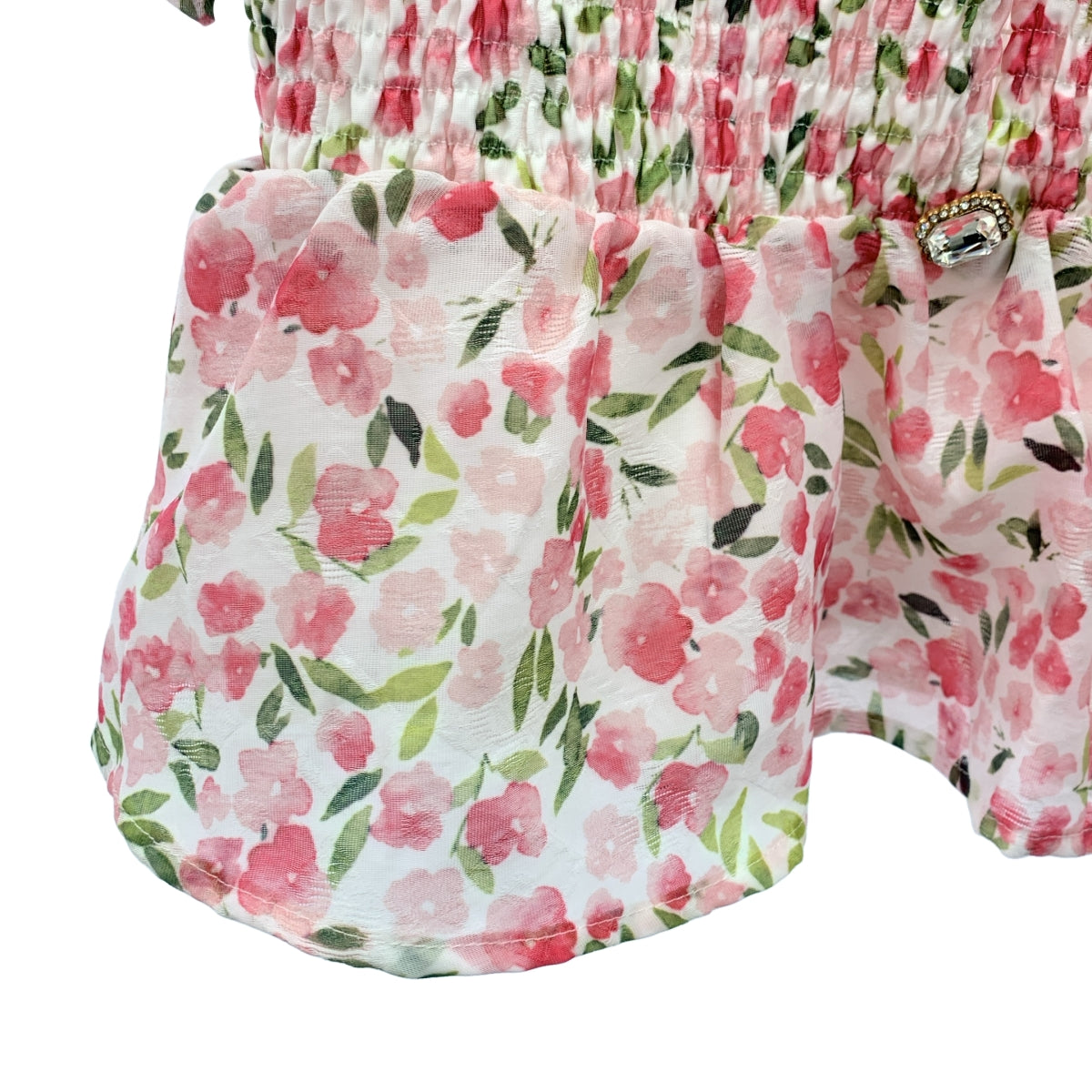 Sister Jane | Wild Hearts 露臍上衣 | 全身串珠印花褶皺無袖襯衫 | 有襯裡 | S 碼 |