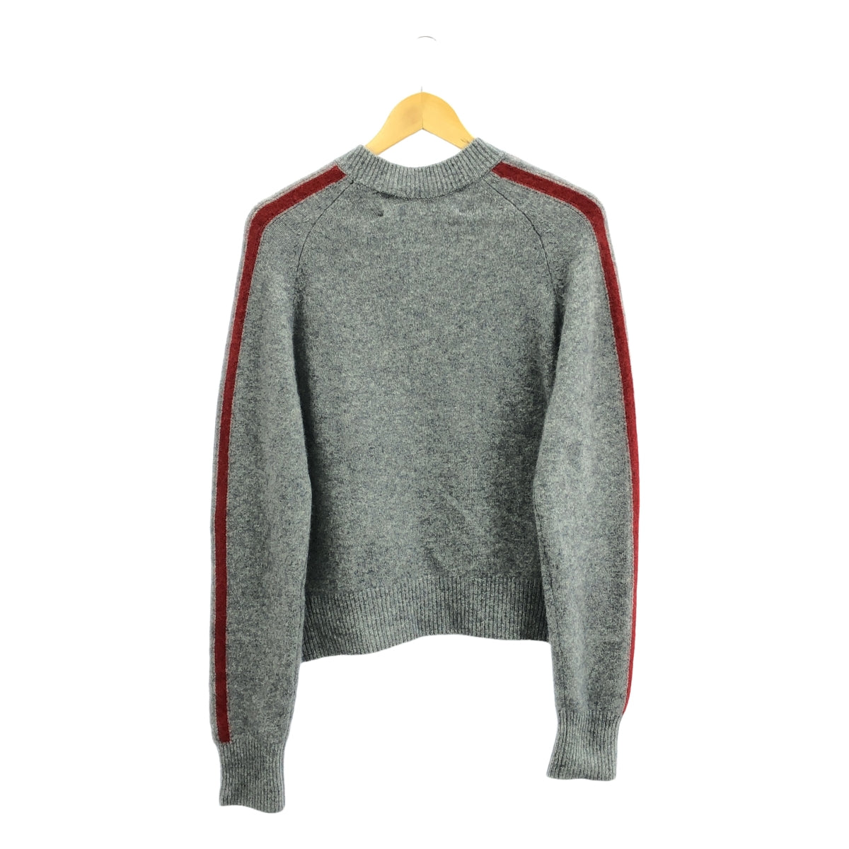 INSCRIRE / 안스쿠리아 | 2024AW | Racoon Line Sweater 라쿤 라인 니트 스웨터 | M | 그레이 / 레드 | 여성