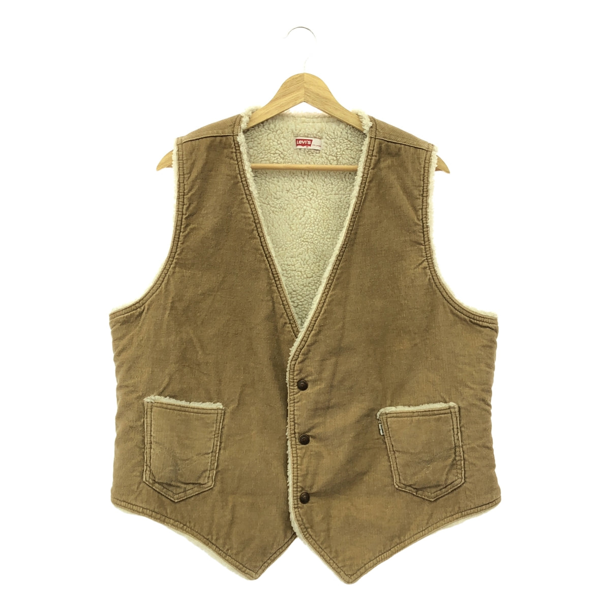 Levi's | 估計是 1970 年代 ~ 復古 / 美國製造復古燈芯絨羊毛背心 / 60605-1523 | XL | 棕色 | 男款