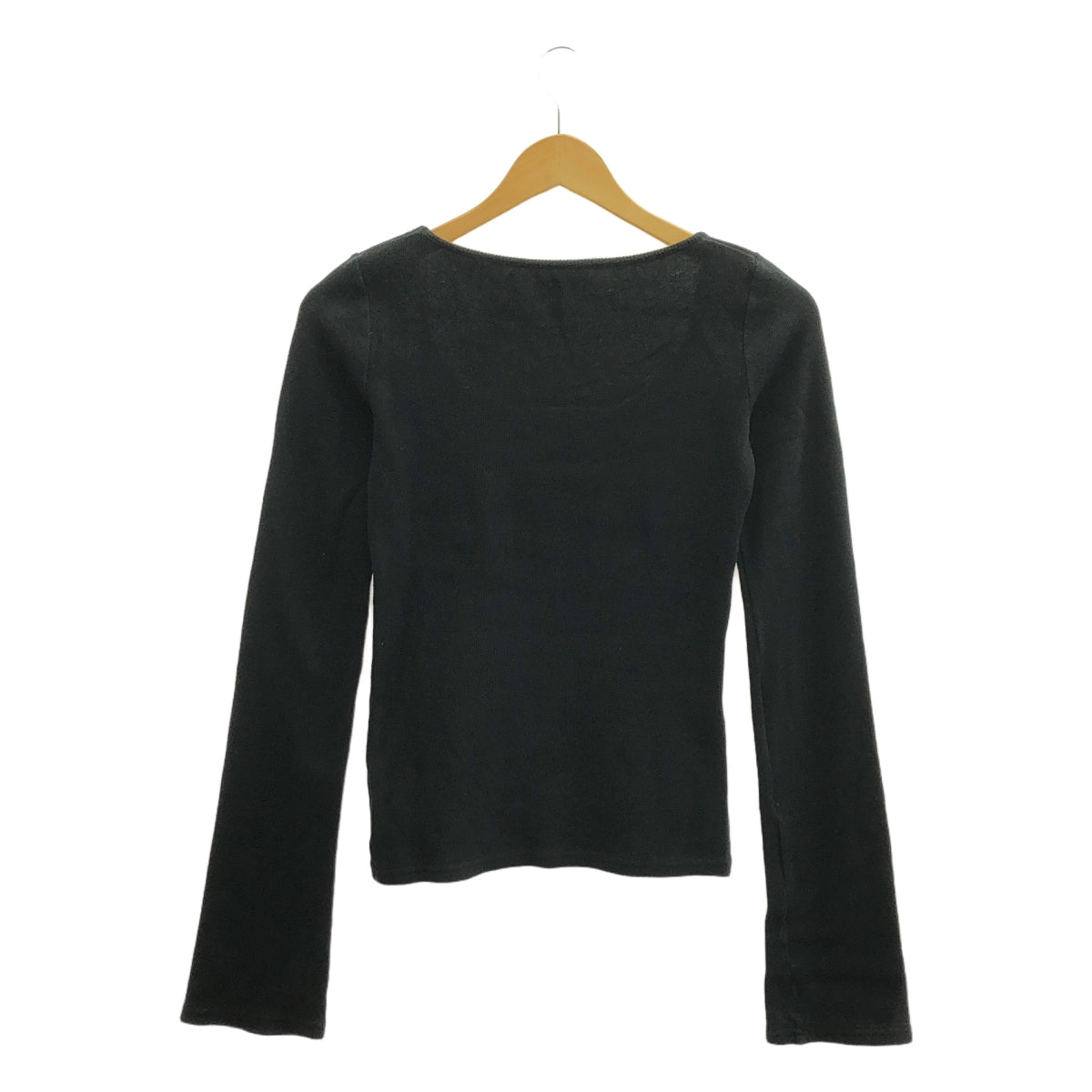 HOLIDAY / ホリデイ | 2023AW | SUPER RIB SCOOP-NECK TOPS スーパーリブ スクープネック カットソー | ONE SIZE | ブラック | レディース