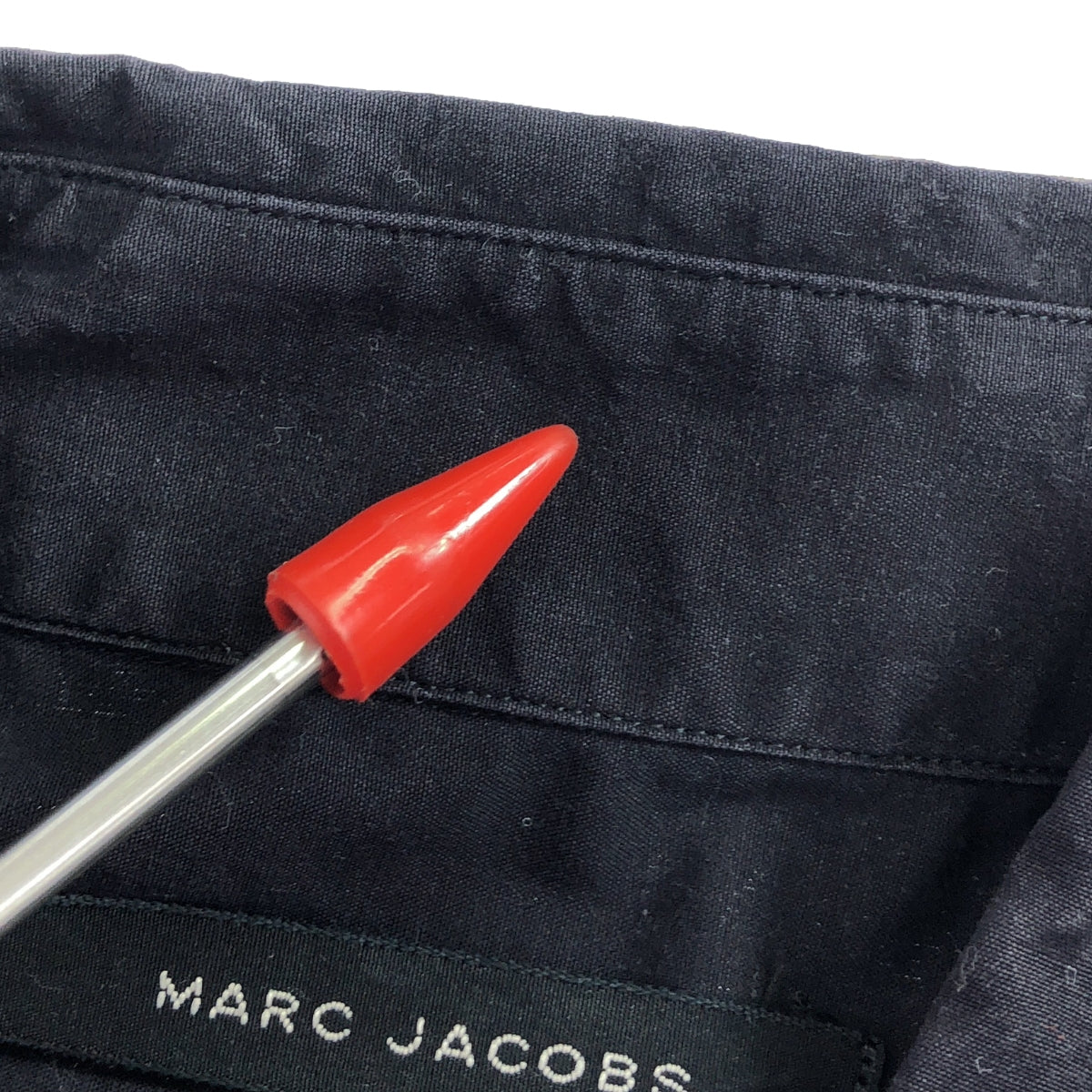 MARC JACOBS / マークジェイコブス | エンブロイダリー レギュラカラー シャツ | 44 | チャコールブラック系 | メンズ