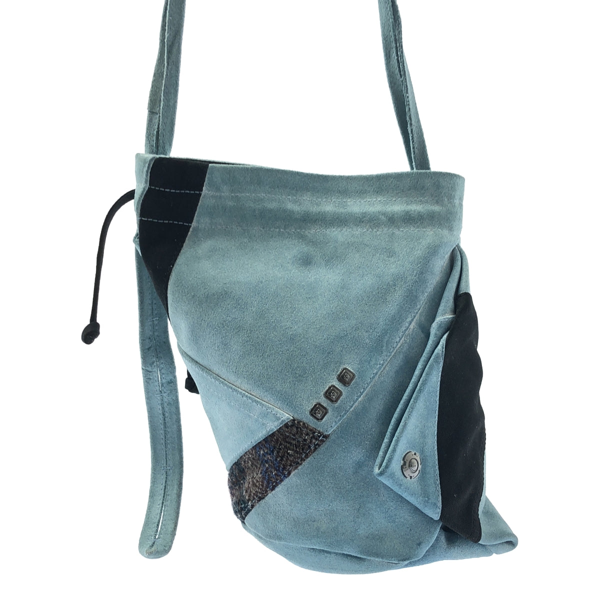 Kiko Kostadinov / 키코코스타디노프 | oren bag 스웨이드 가죽 숄더백 | 라이트 블루/블랙 | 남성