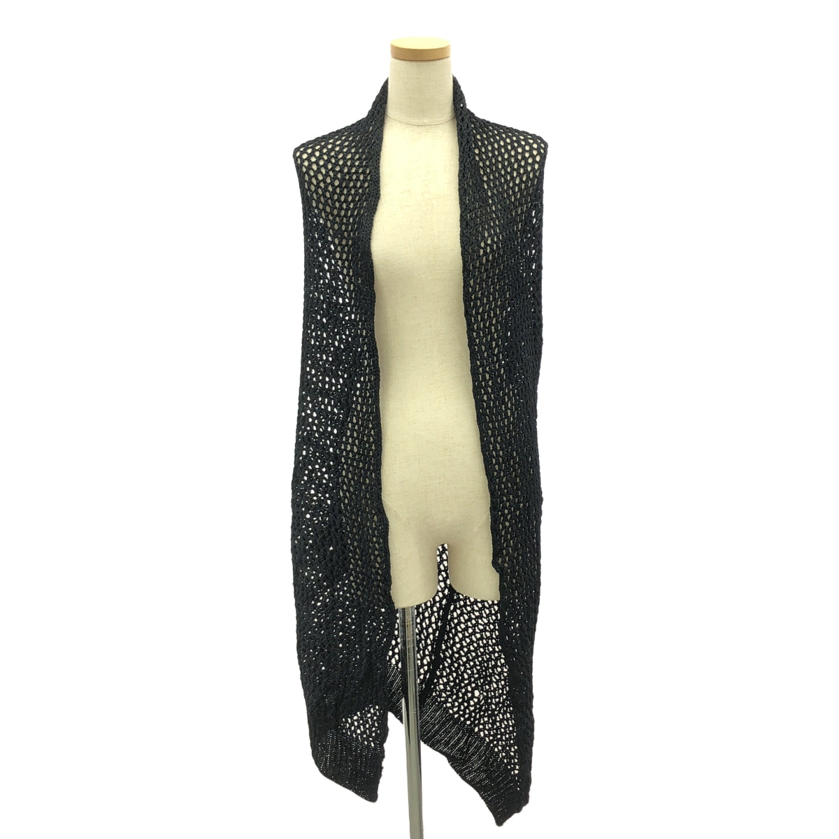 YOHJI YAMAMOTO +NOIR / ヨウジヤマモトプリュスノアール | 90s / 1992SS | レーヨン 変形 かぎ編み ニット カーディガン | 3 | ブラック | レディース