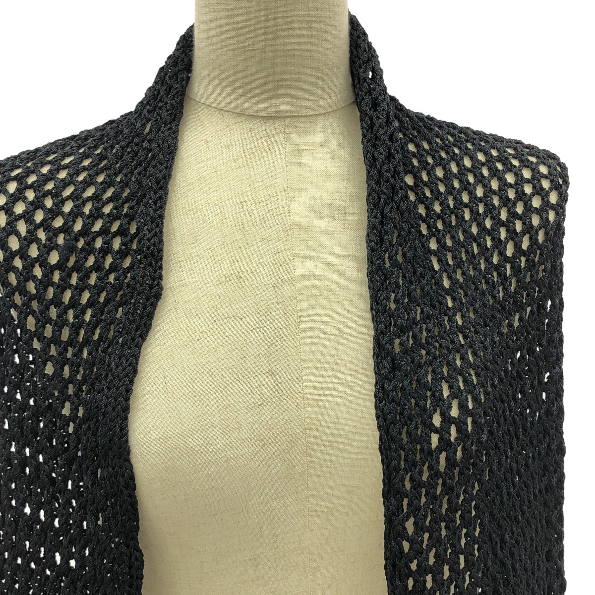YOHJI YAMAMOTO +NOIR / ヨウジヤマモトプリュスノアール | 90s / 1992SS | レーヨン 変形 かぎ編み ニット カーディガン | 3 | ブラック | レディース