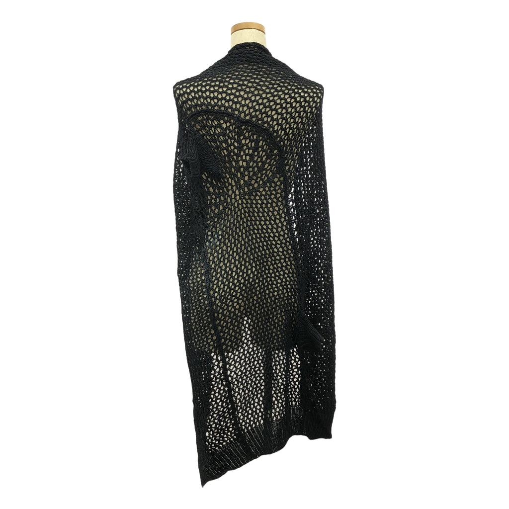YOHJI YAMAMOTO +NOIR / ヨウジヤマモトプリュスノアール | 90s / 1992SS | レーヨン 変形 かぎ編み ニット カーディガン | 3 | ブラック | レディース
