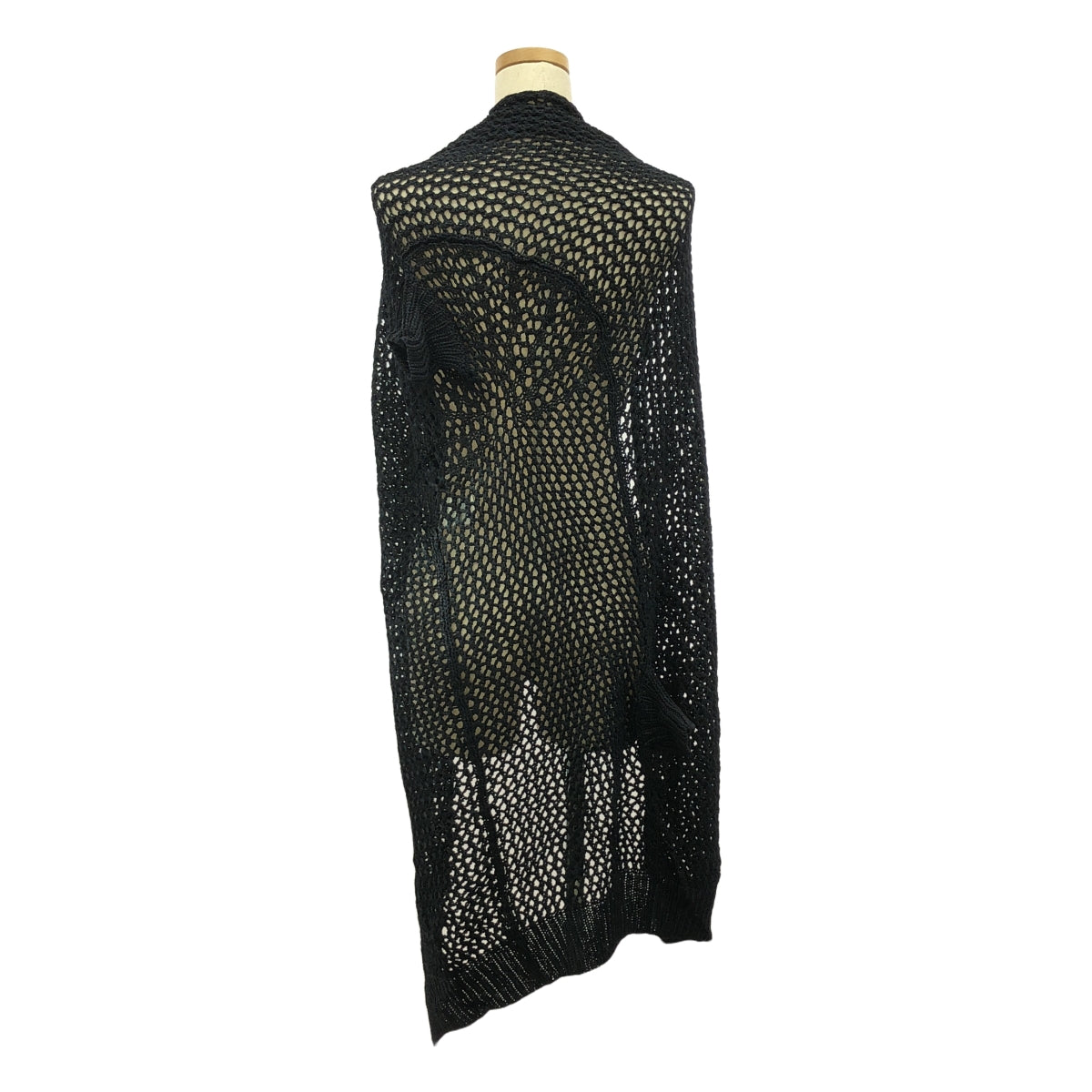 YOHJI YAMAMOTO +NOIR / ヨウジヤマモトプリュスノアール | 90s / 1992SS | レーヨン 変形 かぎ編み ニット カーディガン | 3 | ブラック | レディース