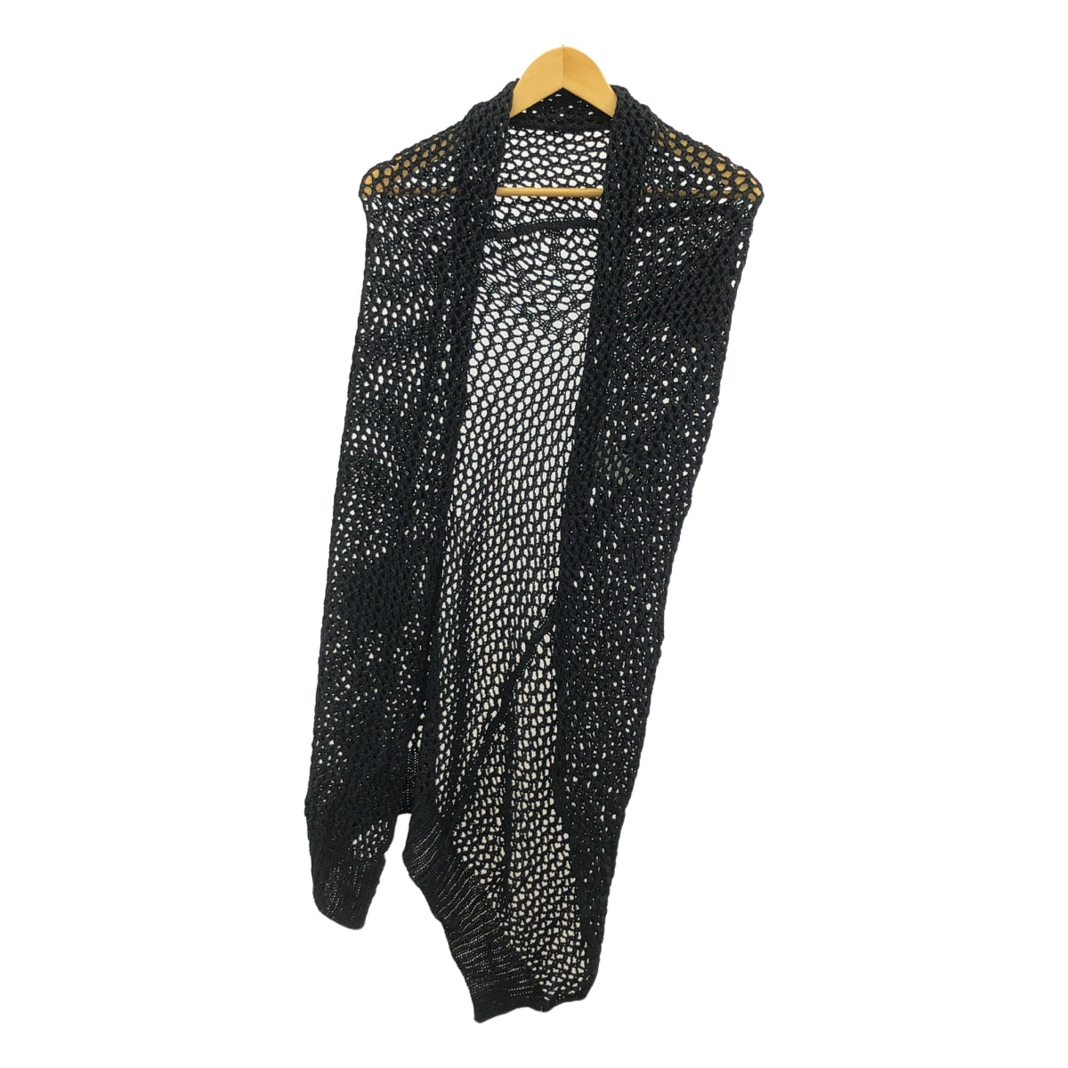 YOHJI YAMAMOTO +NOIR / Yohji Yamamoto Plus Noir | 90年代 / 1992 年春夏 | 人造絲變形鉤編開襟衫 | 尺寸 3 | 黑色 | 女款