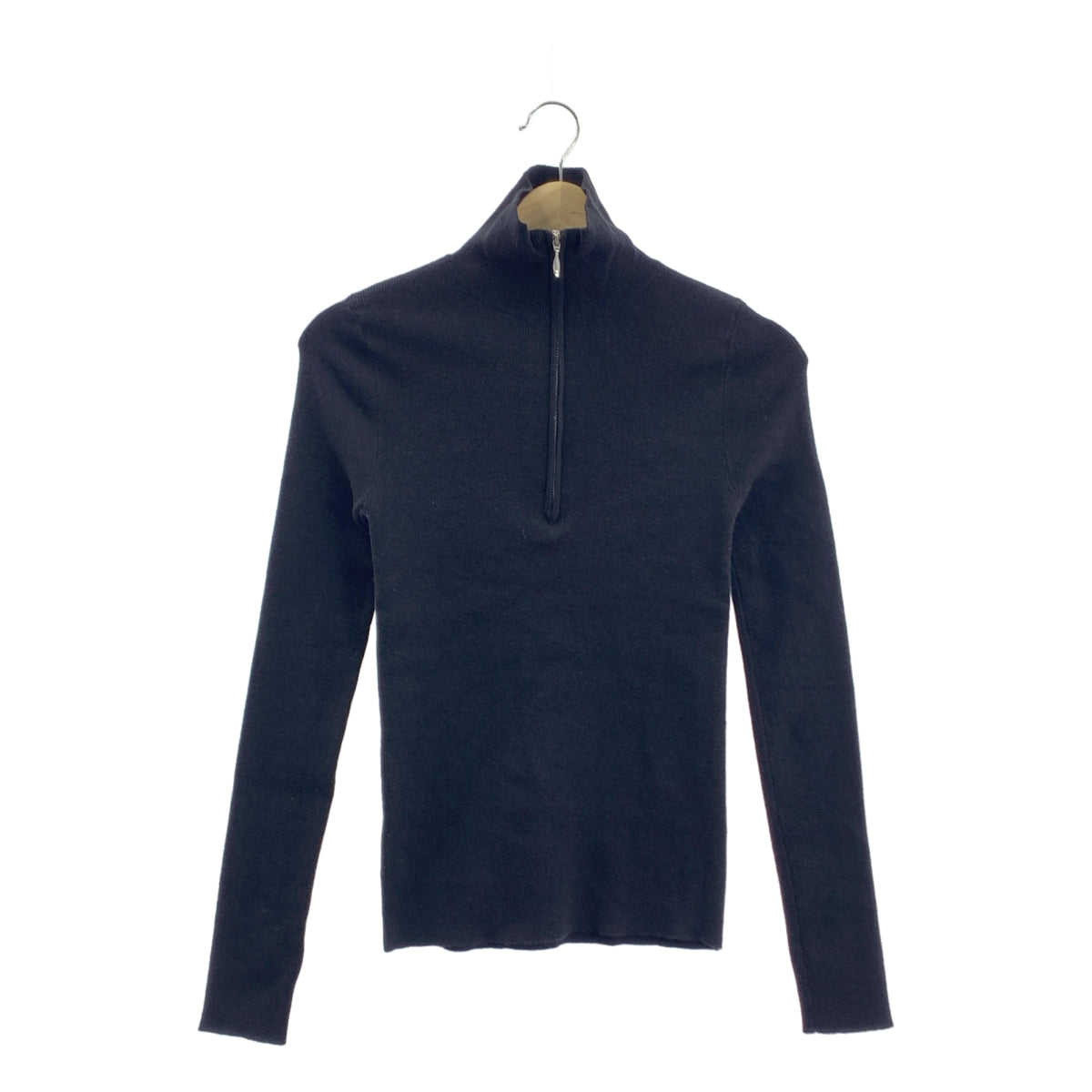 TODAYFUL | 半拉鍊羅紋針織毛衣 | F 碼 | 黑色 | 女款