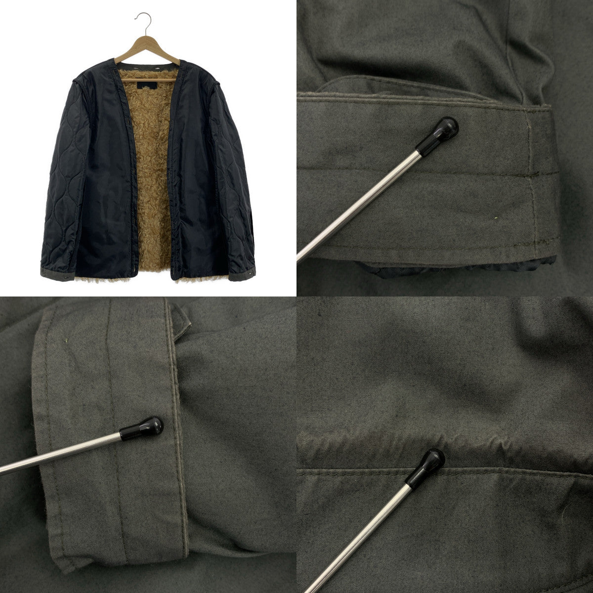 junhashimoto / 준 하시모토 | CERRUTI COTTON STEIFF BAL COLLAR COAT 슈타이프 발카라 코트 | 2 | 올리브 |