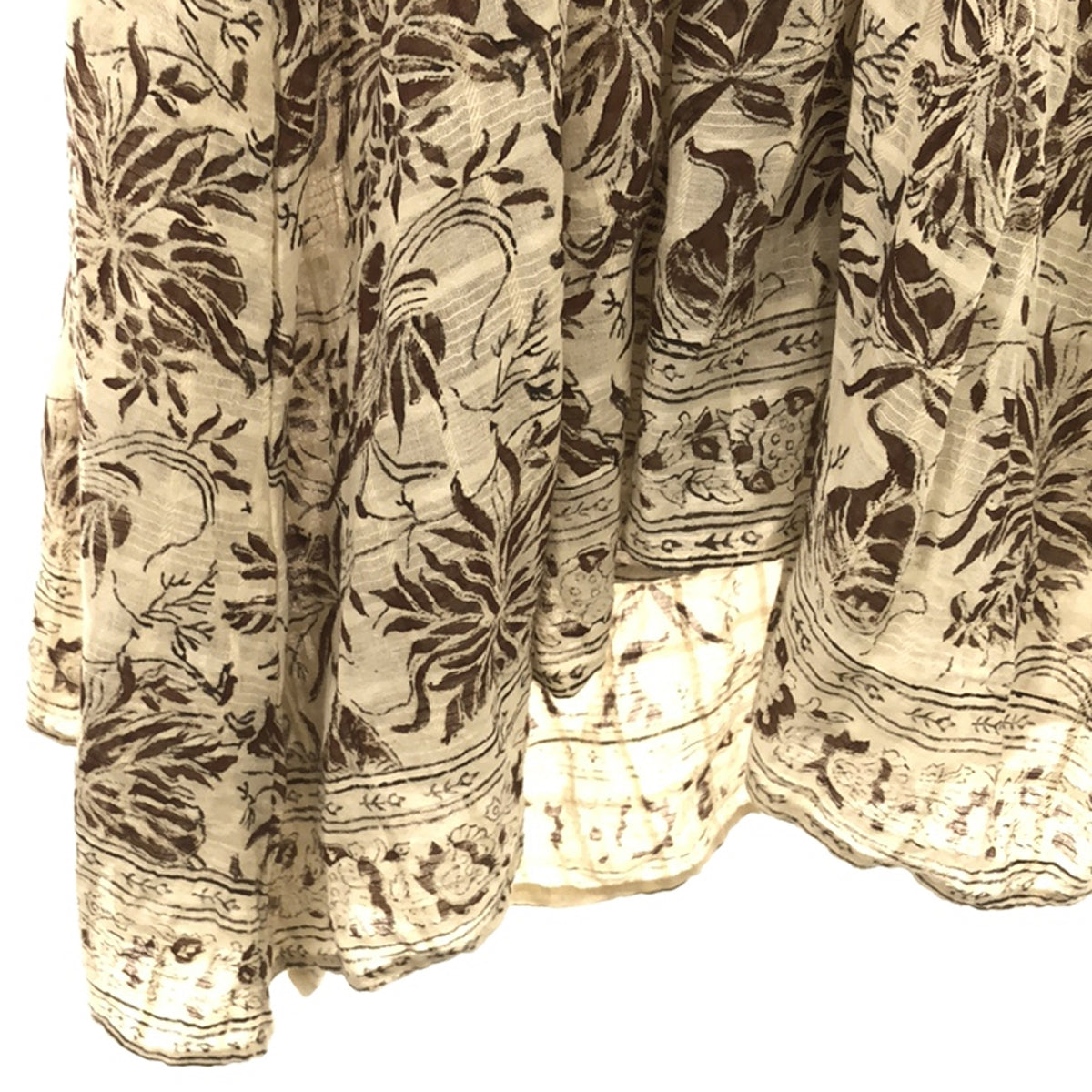 [品相良好] ETRE TOKYO / Etre 東京 |印花洋裝 | F |米色 |女性的