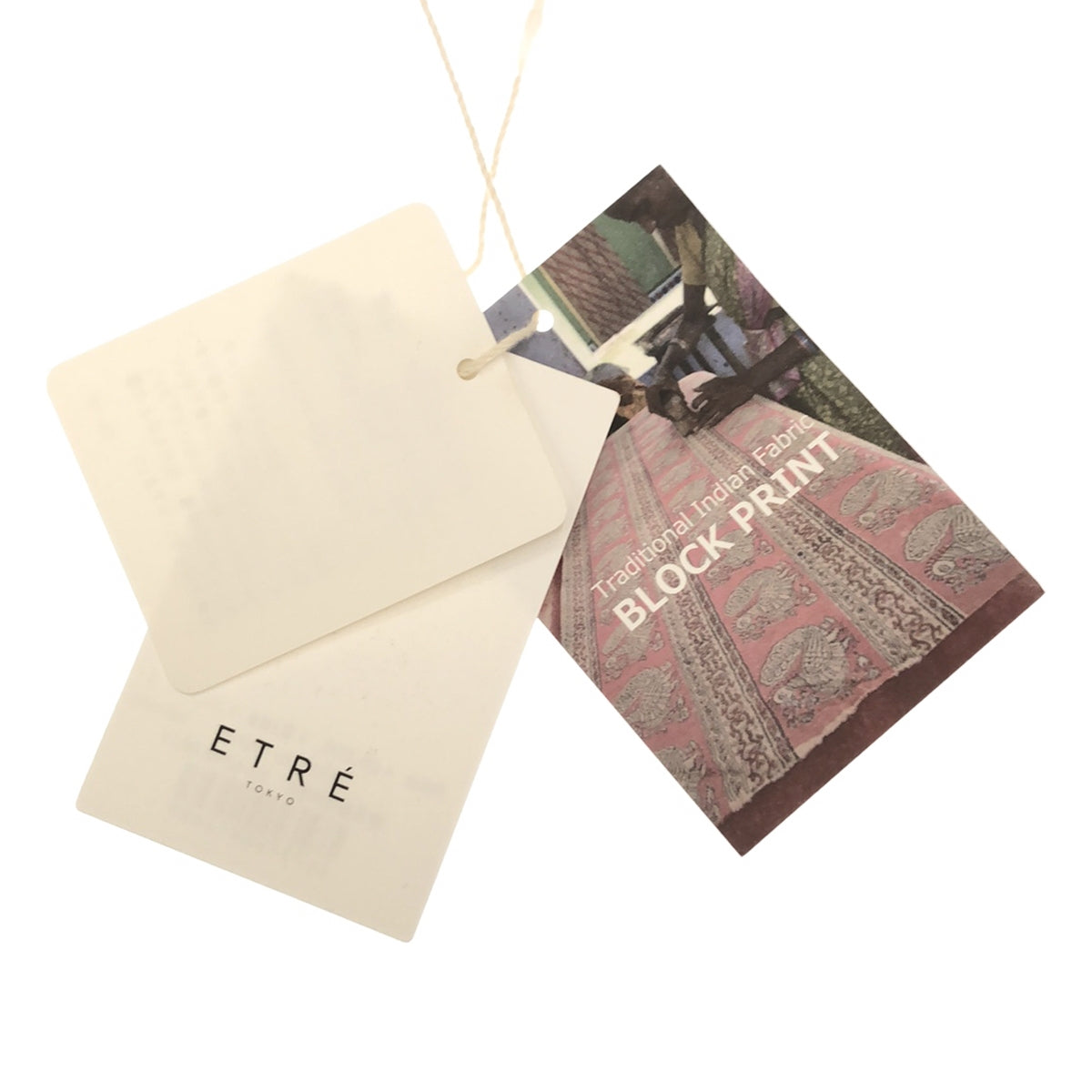 【美品】  ETRE TOKYO / エトレトウキョウ | BLOCK PRINT ワンピース | F | ベージュ | レディース