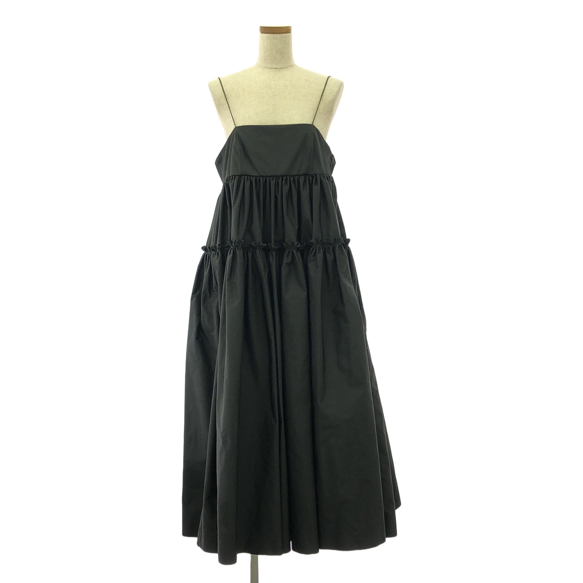 [新品] ENFOLD |記憶斜紋吊帶洋裝 |尺寸 36 |黑色 |女性的