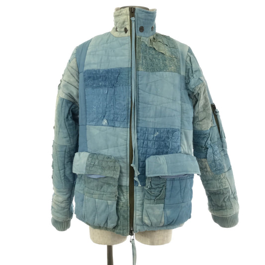 GREG LAUREN / グレッグローレン | INDIGO SCRAP WORK RETRO PUFFY JACKET / パッチワーク オーバー パフィージャケット | 2 | インディゴ | メンズ