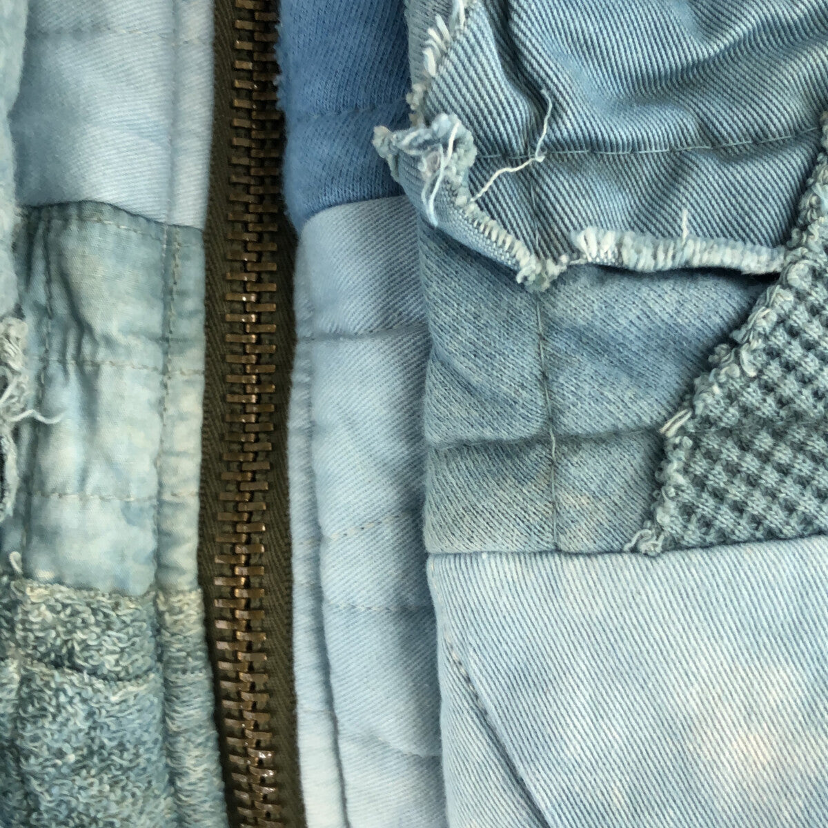 GREG LAUREN / グレッグローレン | INDIGO SCRAP WORK RETRO PUFFY JACKET / パッチワーク オーバー パフィージャケット | 2 | インディゴ | メンズ