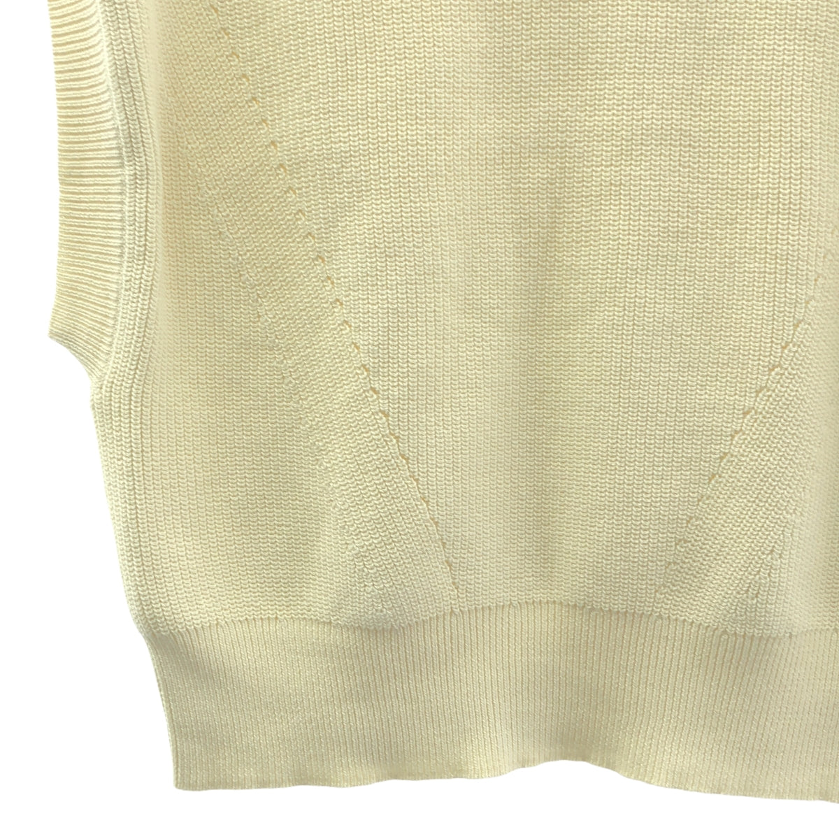 【新品】  yuni IS LIKE A FLOWER TO ME / ユニ | 強撚 コットンニット ハイネックベスト | F | アイボリー | レディース